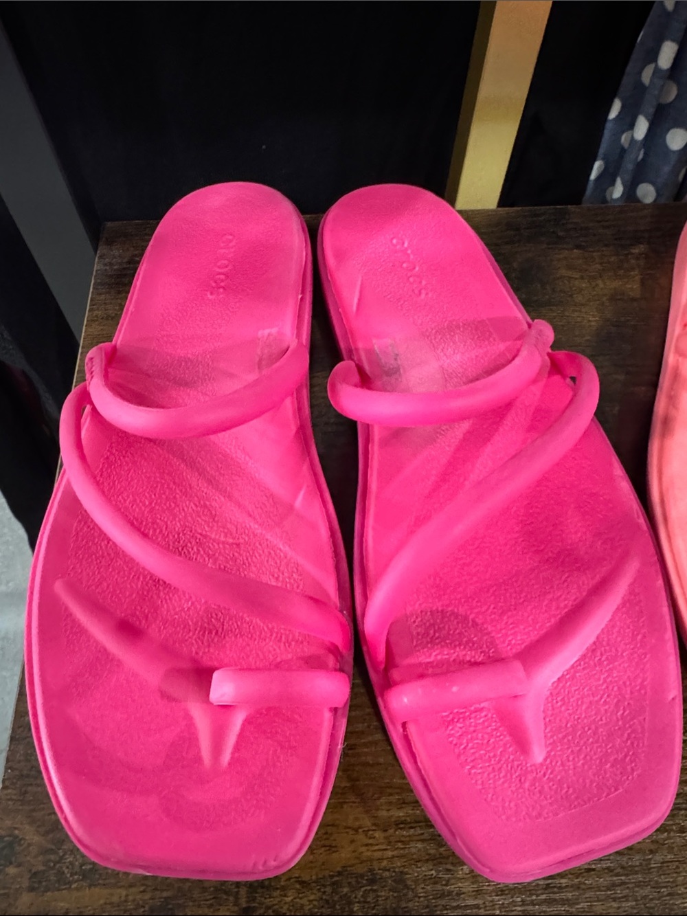 Women's Hot Pink Strappy Slide Sandals